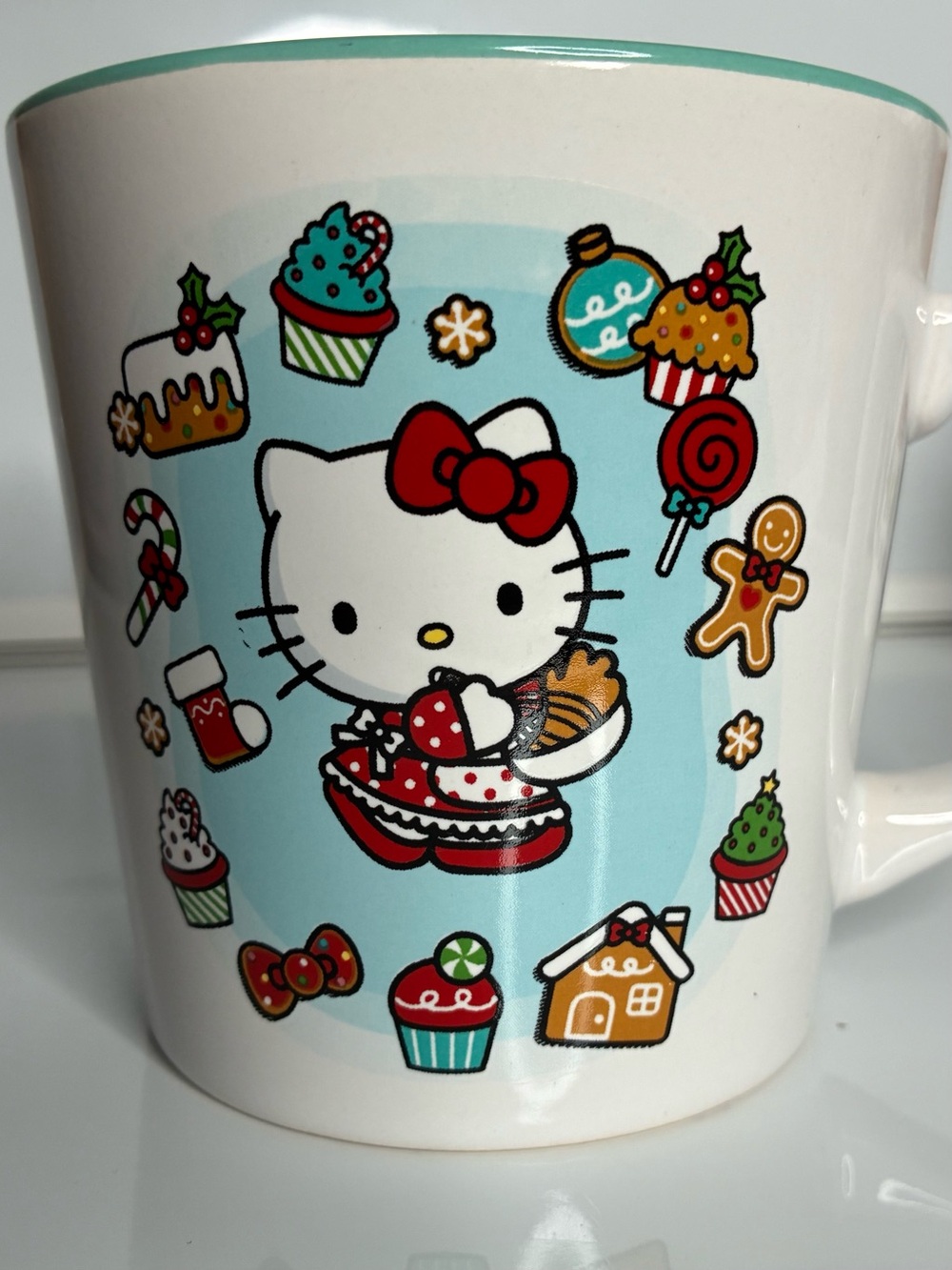 Sanrio Hello Kitty 17oz Ceramic Cafe Mug 2024 Xmas Christmas Gingerbread Treats
